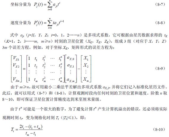 卫星轨道位置标准化表达式